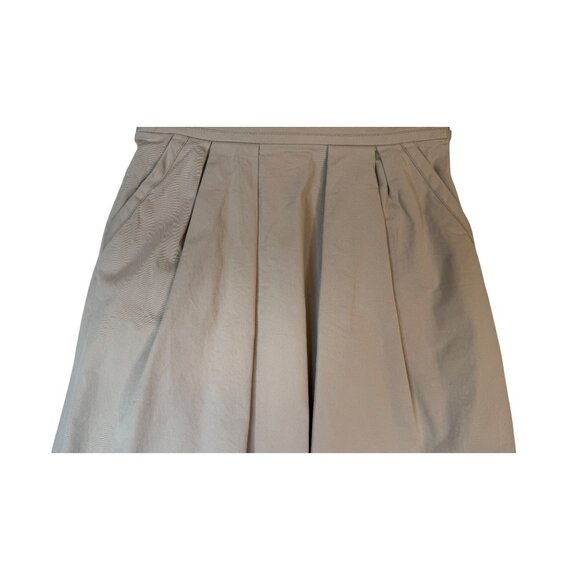 ZARA Size Small Beige Pleated A-Line Skirt S 98% Cotton 2% Elastane - Picture 6 of 13